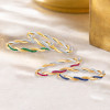 Multicolor Sapphire Paved Twist Mobius Bangle