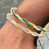 Multicolor Sapphire Paved Twist Mobius Bangle