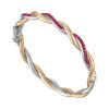 Multicolor Sapphire Paved Twist Mobius Bangle