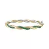 Multicolor Sapphire Paved Twist Mobius Bangle