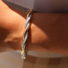 Multicolor Sapphire Paved Twist Mobius Bangle