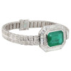 14ct Emerald Cut Emerald Pendant Two Row Bracelet
