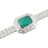 14ct Emerald Cut Emerald Pendant Two Row Bracelet