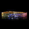 16ctw Baguette Cut Multicolor Sapphire Rainbow Bracelet
