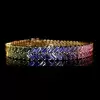 16ctw Baguette Cut Multicolor Sapphire Rainbow Bracelet