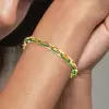 14ctw Princess Cut Invisibly Set Emerald Link Bracelet