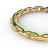 14ctw Princess Cut Invisibly Set Emerald Link Bracelet