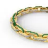 14ctw Princess Cut Invisibly Set Emerald Link Bracelet