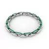 14ctw Princess Cut Invisibly Set Emerald Link Bracelet
