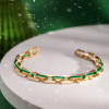 14ctw Princess Cut Invisibly Set Emerald Link Bracelet