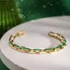14ctw Princess Cut Invisibly Set Emerald Link Bracelet