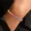 6ctw Channel-set Princess Cut Multicolor Sapphire Eternity Bangle