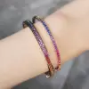 6ctw Channel-set Princess Cut Multicolor Sapphire Eternity Bangle