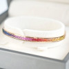 6ctw Channel-set Princess Cut Multicolor Sapphire Eternity Bangle