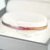 6ctw Channel-set Princess Cut Multicolor Sapphire Eternity Bangle