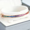 6ctw Channel-set Princess Cut Multicolor Sapphire Eternity Bangle