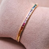 6ctw Channel-set Princess Cut Multicolor Sapphire Eternity Bangle