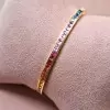 6ctw Channel-set Princess Cut Multicolor Sapphire Eternity Bangle