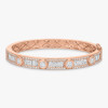 4ctw Round and Baguette Cut White Sapphire Stackable Bangle