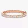 4ctw Round and Baguette Cut White Sapphire Stackable Bangle