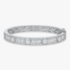 4ctw Round and Baguette Cut White Sapphire Stackable Bangle