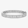 4ctw Round and Baguette Cut White Sapphire Stackable Bangle