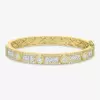 4ctw Round and Baguette Cut White Sapphire Stackable Bangle