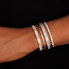 4ctw Round and Baguette Cut White Sapphire Stackable Bangle