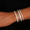 4ctw Round and Baguette Cut White Sapphire Stackable Bangle