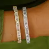 4ctw Round and Baguette Cut White Sapphire Stackable Bangle