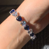 East West Heart Cut Blue Sapphire Bracelet