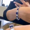 East West Heart Cut Blue Sapphire Bracelet