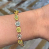 Multi Shape Yellow&Pink Sapphire Halo Bracelet