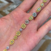 Multi Shape Yellow&Pink Sapphire Halo Bracelet