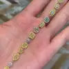Multi Shape Yellow&Pink Sapphire Halo Bracelet