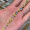 Multi Shape Yellow&Pink Sapphire Halo Bracelet