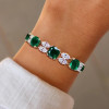 35ctw Cushion Cut Emerald Tennis Bracelet
