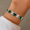 35ctw Cushion Cut Emerald Tennis Bracelet