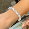 40ctw Princess Cut White Sapphire Tennis Bracelet