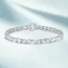 40ctw Princess Cut White Sapphire Tennis Bracelet