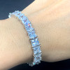 40ctw Princess Cut White Sapphire Tennis Bracelet