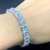 40ctw Princess Cut White Sapphire Tennis Bracelet