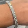 40ctw Princess Cut White Sapphire Tennis Bracelet