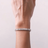 Oval Cut White Sapphire Tennis Bracelet 