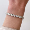 Oval Cut White Sapphire Tennis Bracelet 