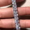 Oval Cut White Sapphire Tennis Bracelet 