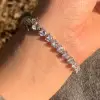 6ctw Heart Cut White Sapphire Tennis Bracelet