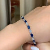 22.5ctw Emerald Cut Blue Sapphires Tennis Bracelet