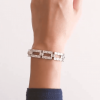 10ctw Emerald Cut White Sapphire Link Bracelet