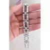 10ctw Emerald Cut White Sapphire Link Bracelet
